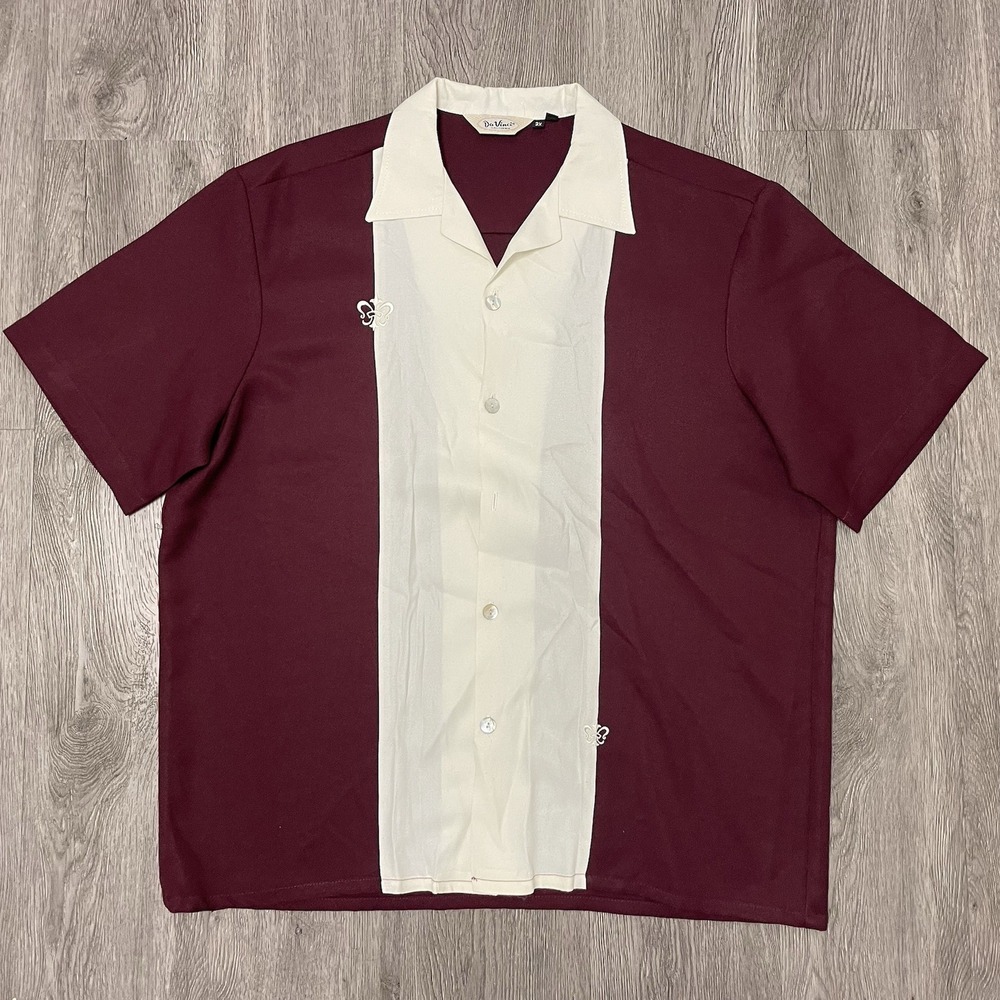 VTG Da Vinci California Shirt Men's 3XL Red Rockabilly Camp Bowling Striped USA